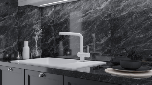 Смеситель для кухни Paulmark DOSSE Do214418-WH на мойку белый - фото 2